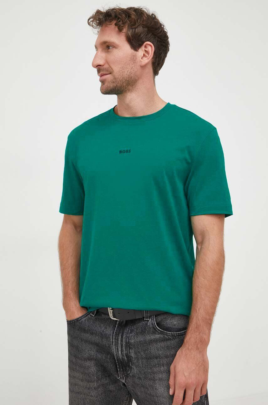 Boss Orange BOSS tricou BOSS CASUAL barbati culoarea verde neted - Pled.ro