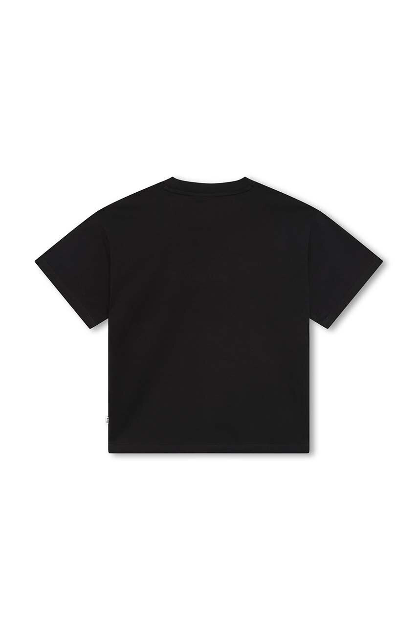 Boss tricou de bumbac pentru copii culoarea negru cu imprimeu - Pled.ro