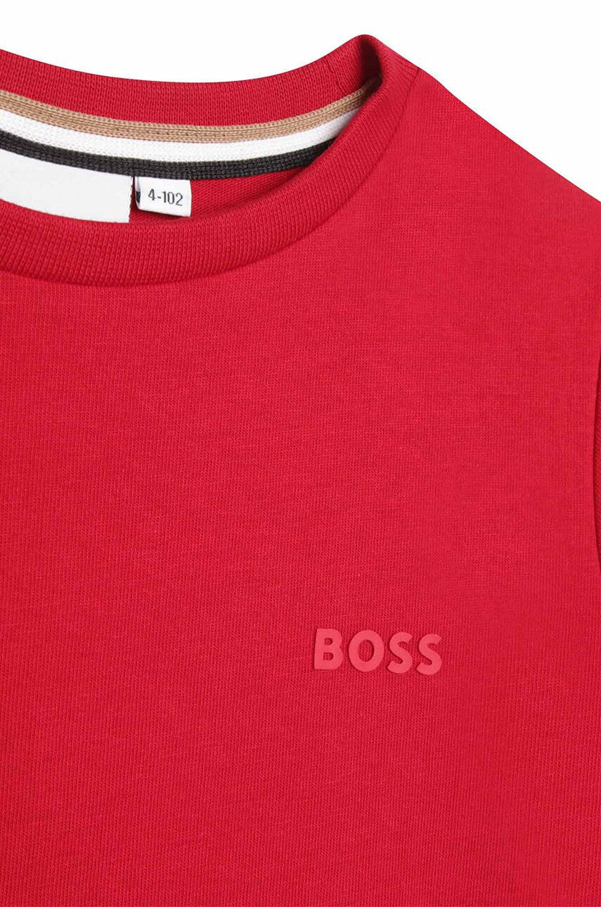 Boss tricou de bumbac pentru copii culoarea rosu neted - Pled.ro