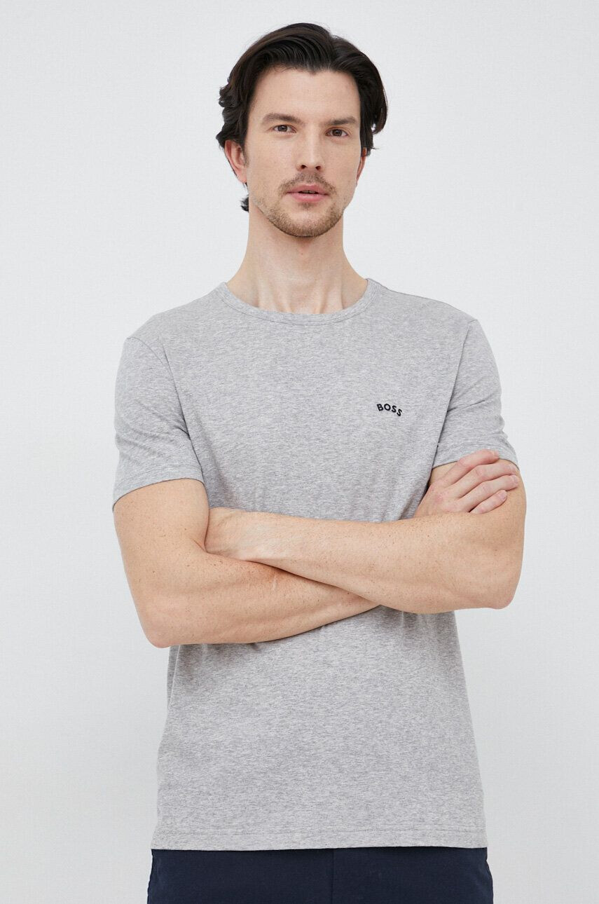 Boss tricou din bumbac ATHLEISURE culoarea gri neted - Pled.ro