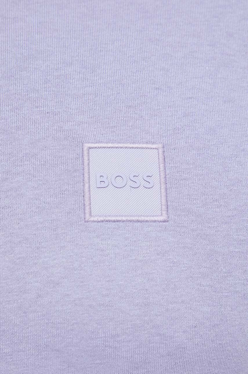 Boss Orange BOSS tricou din bumbac BOSS CASUAL culoarea negru neted - Pled.ro