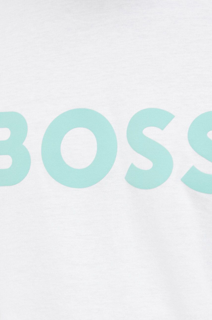 Boss Orange BOSS tricou din bumbac Boss Casual culoarea bej cu imprimeu - Pled.ro