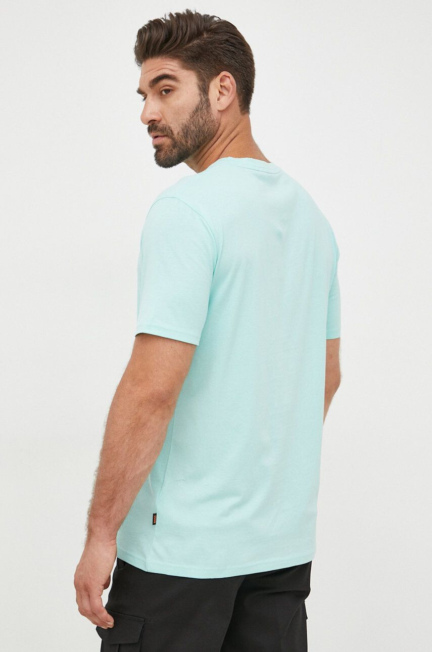 Boss Orange BOSS tricou din bumbac BOSS CASUAL barbati culoarea verde cu imprimeu - Pled.ro