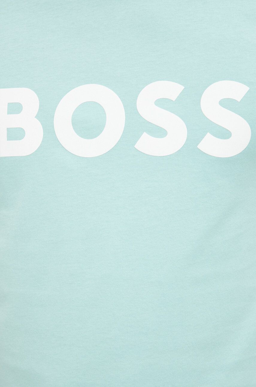 Boss Orange BOSS tricou din bumbac BOSS CASUAL barbati culoarea verde cu imprimeu - Pled.ro