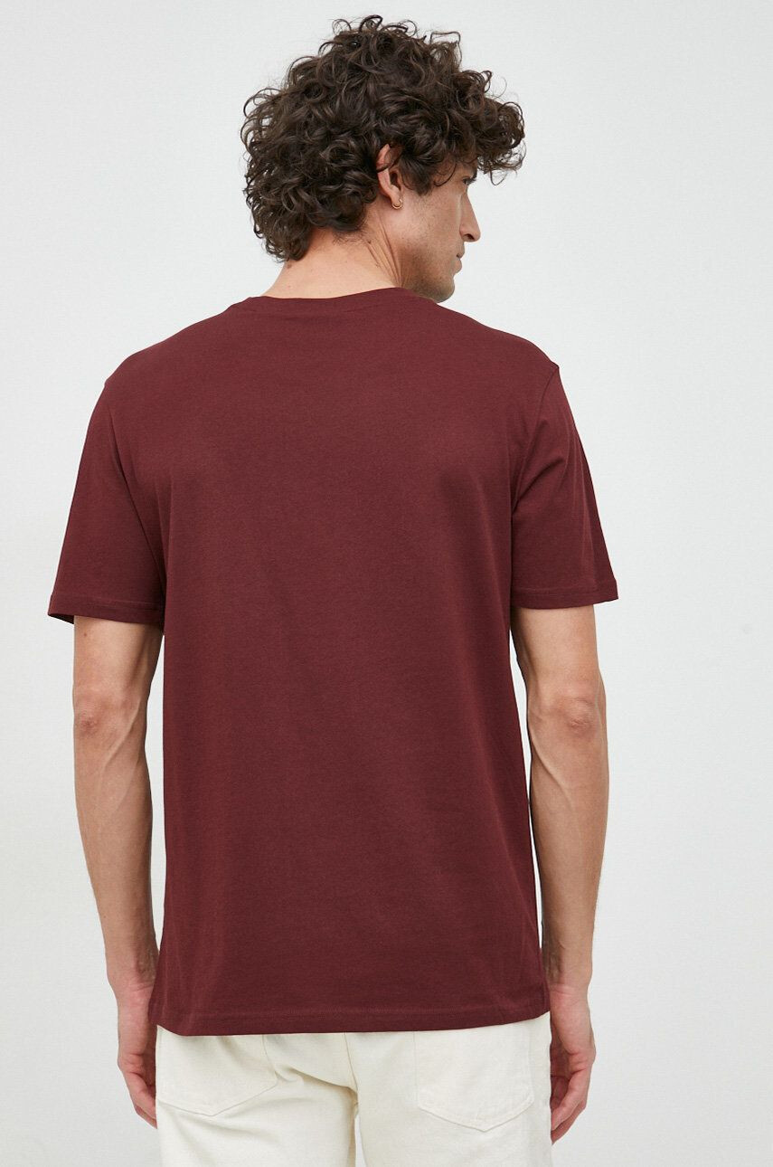 Boss Orange BOSS tricou din bumbac BOSS CASUAL barbati culoarea bordo cu imprimeu - Pled.ro