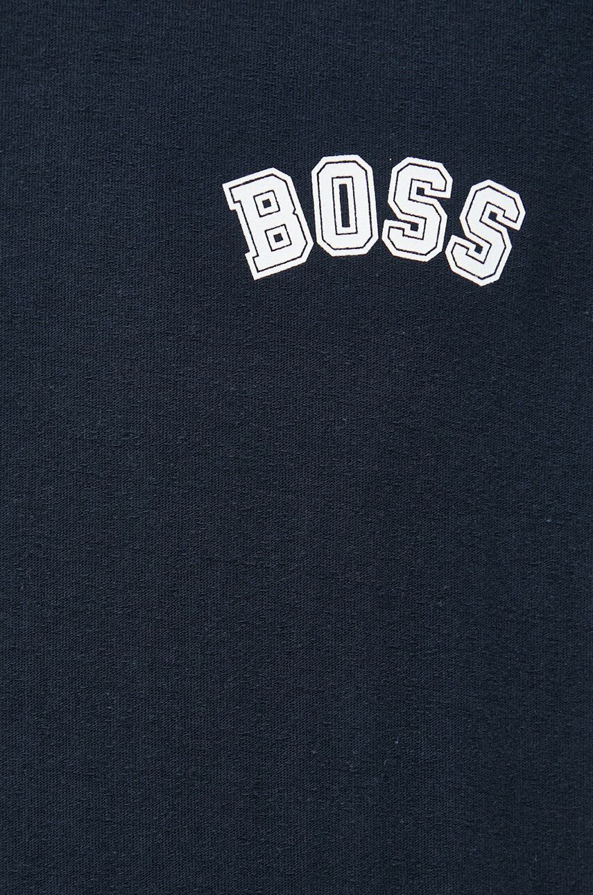 Boss Orange BOSS tricou din bumbac culoarea albastru marin cu imprimeu - Pled.ro