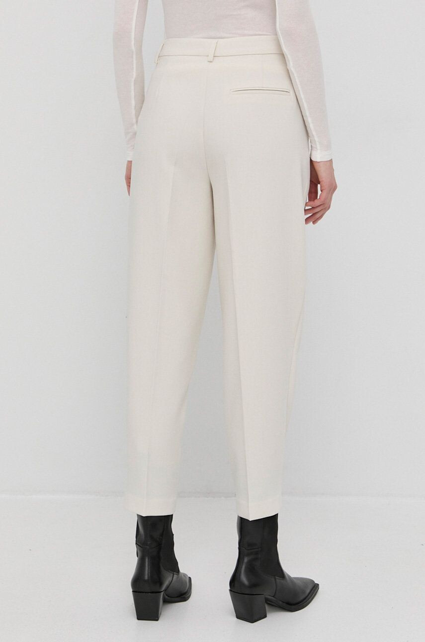 Bruuns Bazaar pantaloni femei culoarea gri mulata high waist - Pled.ro