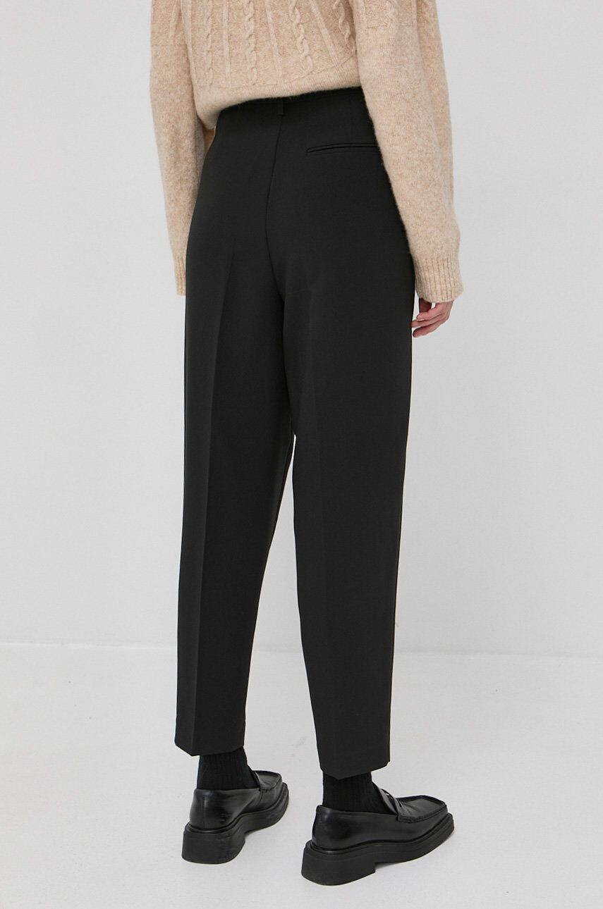 Bruuns Bazaar pantaloni femei culoarea negru drept high waist - Pled.ro