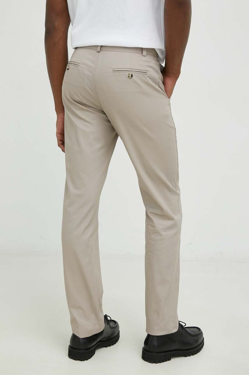 Bruuns Bazaar pantaloni de bumbac Arc Raphael culoarea bej cu fason chinos - Pled.ro