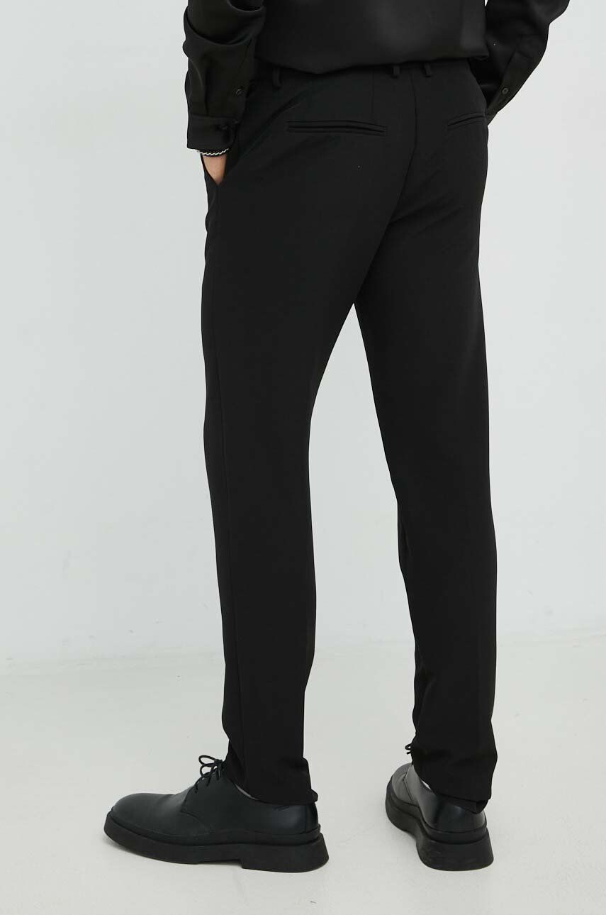 Bruuns Bazaar pantaloni Karlsus Basic Pants barbati culoarea negru mulata - Pled.ro