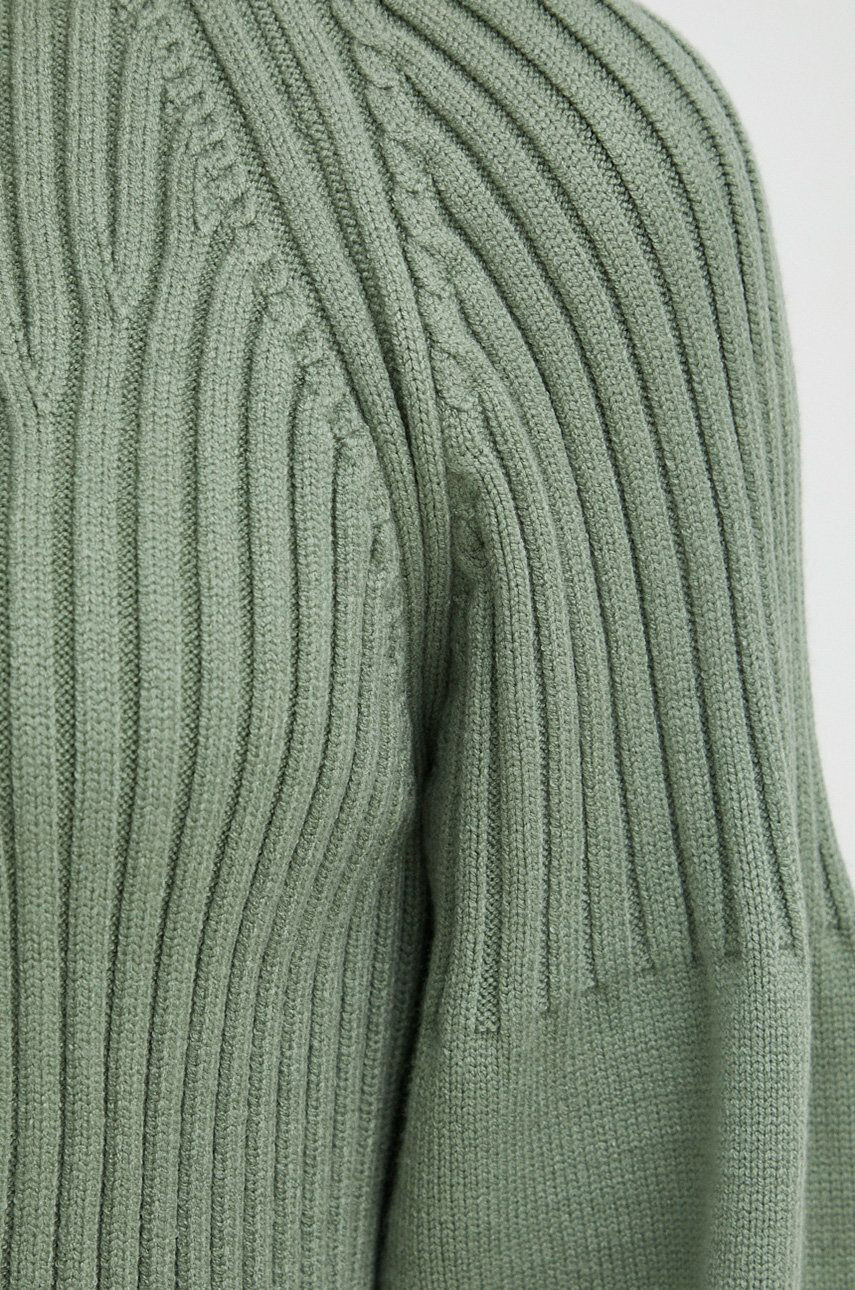 Bruuns Bazaar pulover femei culoarea verde cu turtleneck - Pled.ro