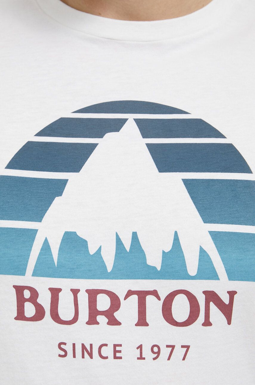 Burton Tricou din bumbac culoarea alb cu imprimeu - Pled.ro