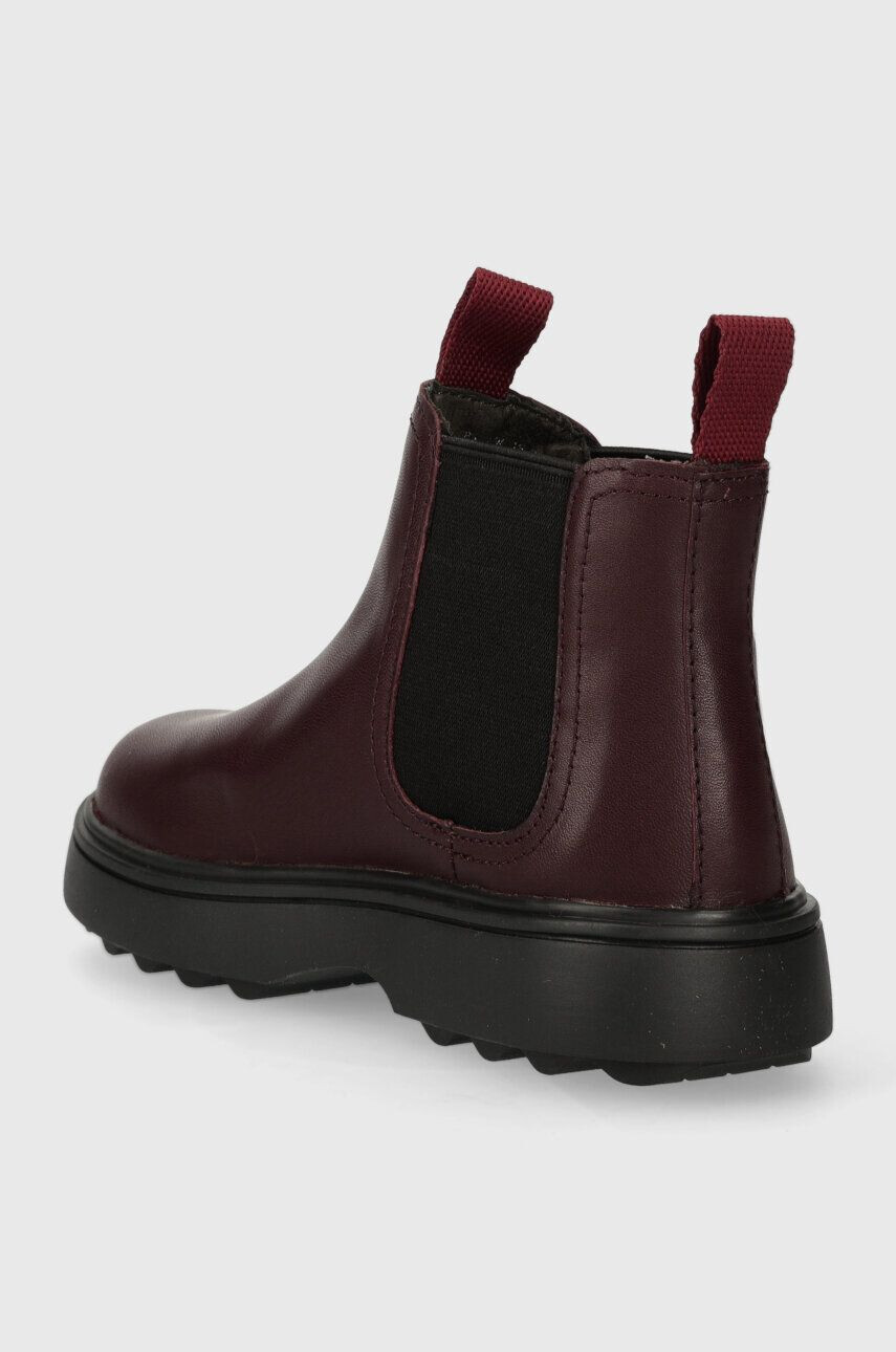 Camper cizme chelsea din piele pentru copii Norte Kids culoarea bordo - Pled.ro