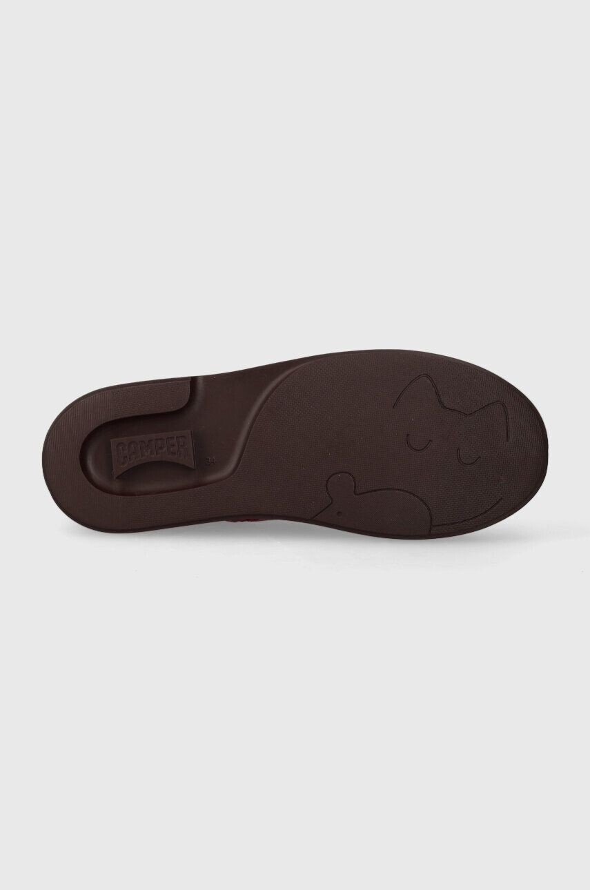 Camper ghete din piele pentru copii TWS Kids culoarea bordo - Pled.ro