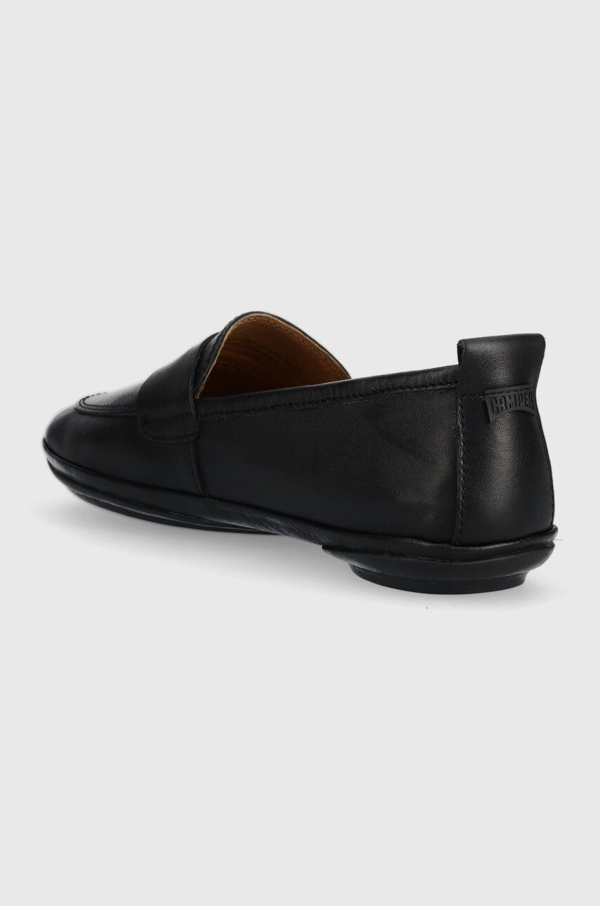 Camper mocasini de piele Right Nina femei culoarea negru cu toc plat K201421.007 - Pled.ro