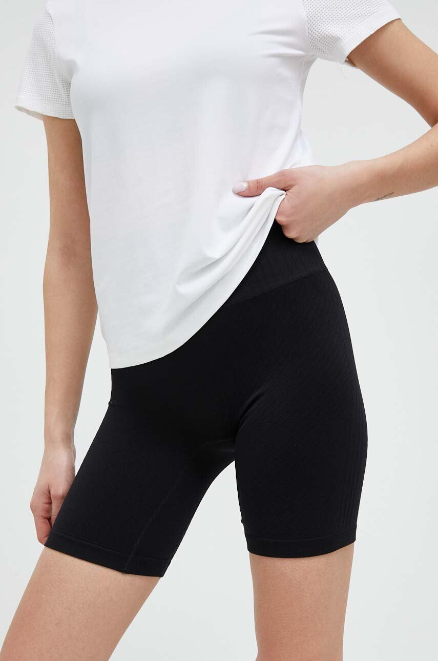 Casall pantaloni scurți de antrenament culoarea negru neted high waist - Pled.ro