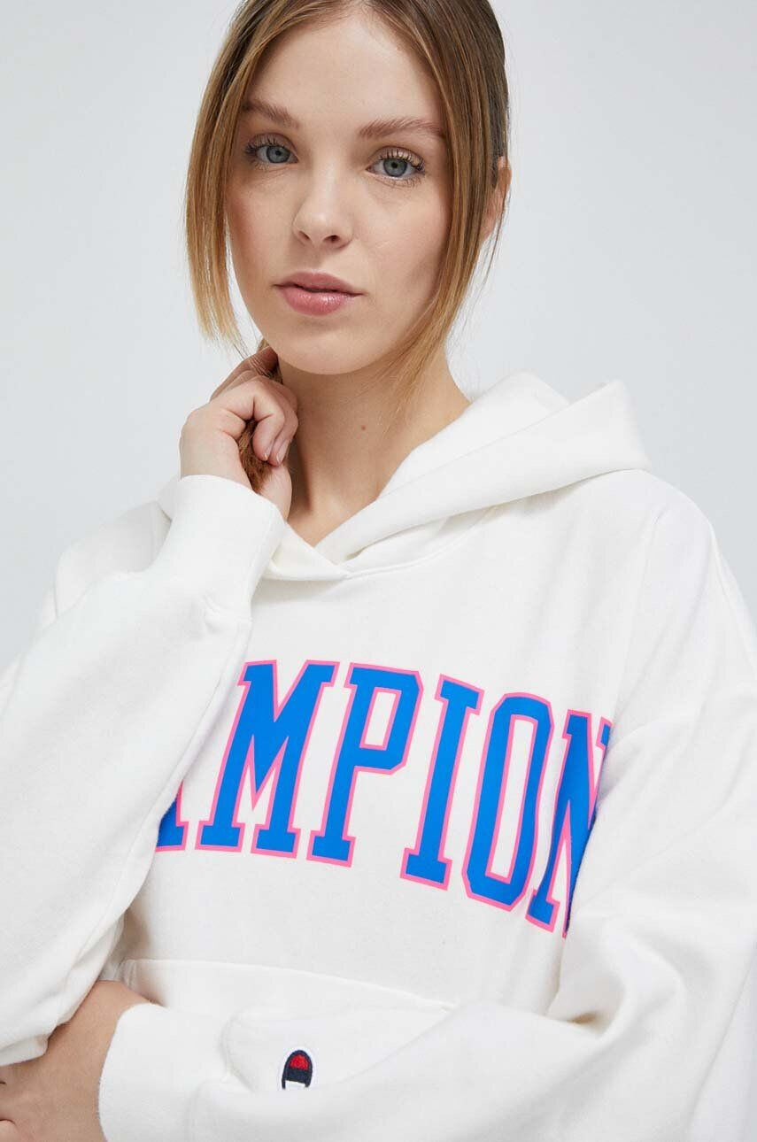 Champion bluza femei culoarea bej cu glugă modelator - Pled.ro