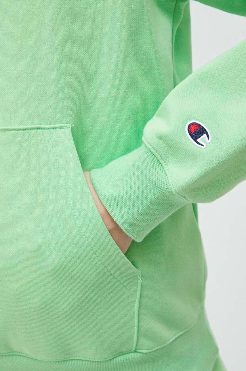 Champion bluza femei culoarea verde cu glugă neted - Pled.ro