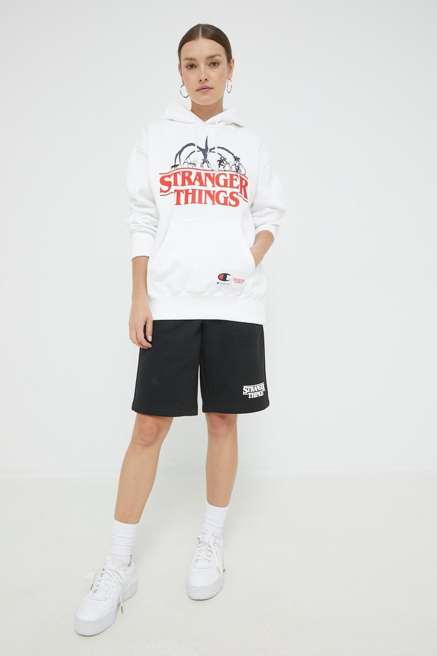 Champion bluza Xstranger Things culoarea alb cu imprimeu - Pled.ro