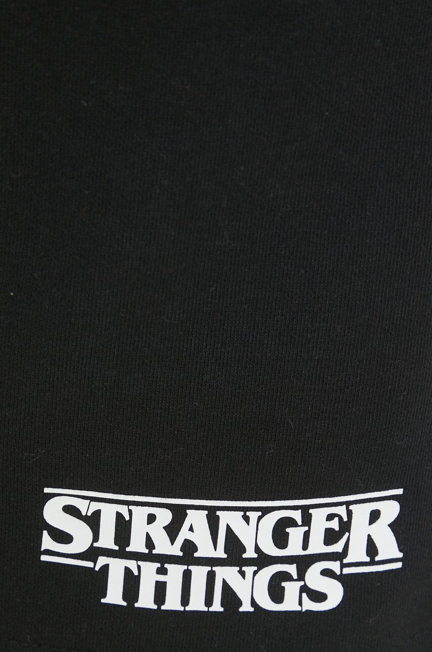 Champion pantaloni scurti Xstranger Things culoarea negru cu imprimeu - Pled.ro