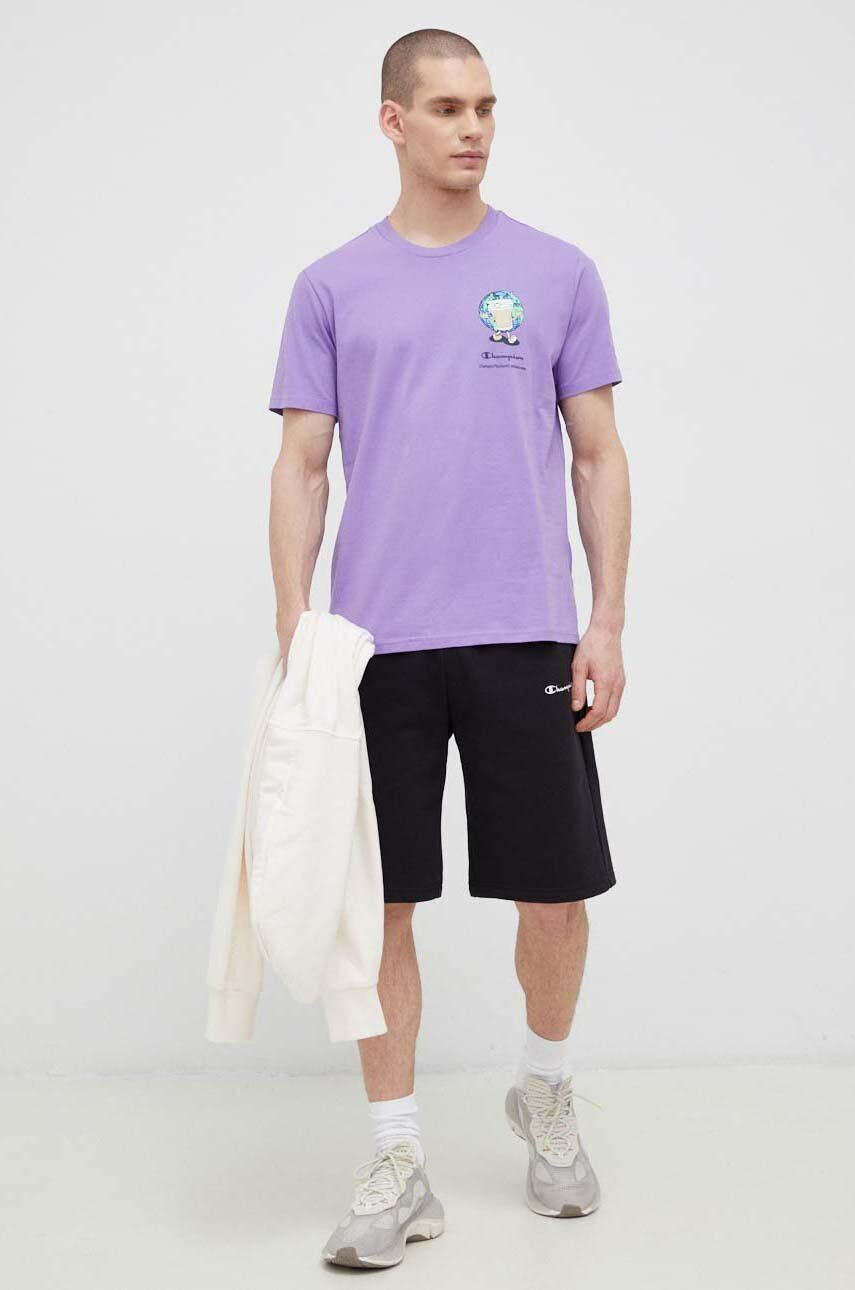 Champion tricou din bumbac culoarea violet modelator - Pled.ro