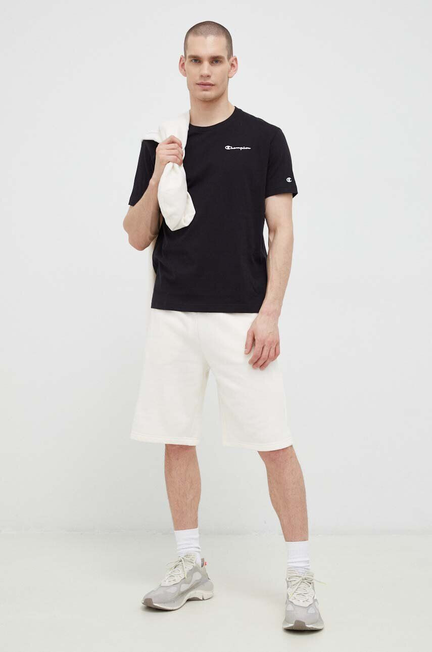 Champion tricou din bumbac culoarea negru neted - Pled.ro