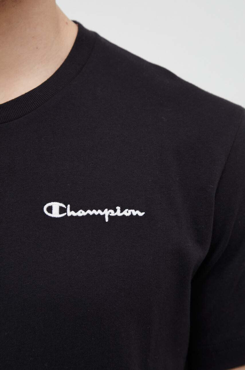 Champion tricou din bumbac culoarea negru neted - Pled.ro