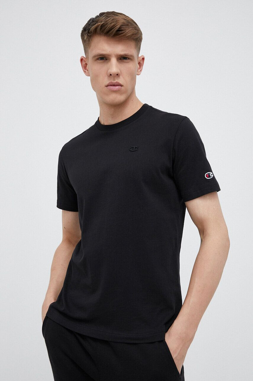 Champion tricou din bumbac culoarea negru neted - Pled.ro