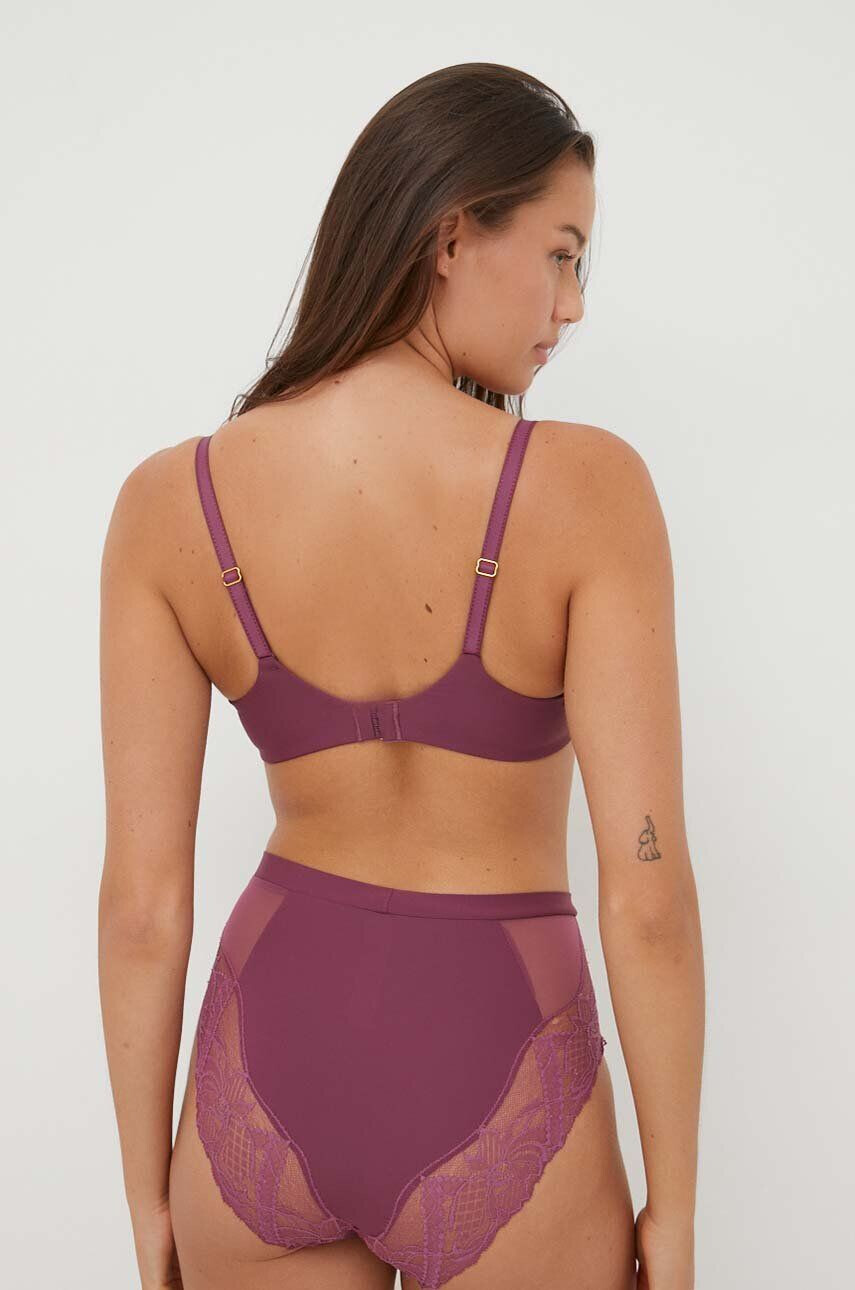 Chantelle sutien culoarea violet satin neted - Pled.ro