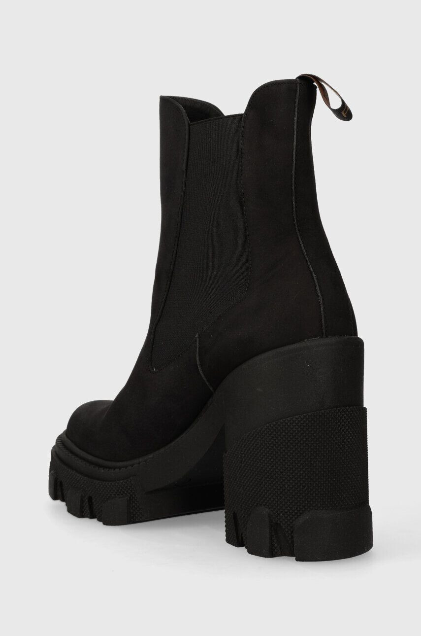 Charles Footwear botine din piele intoarsa Betsy femei culoarea negru cu toc drept Betsy.Boots.Black - Pled.ro