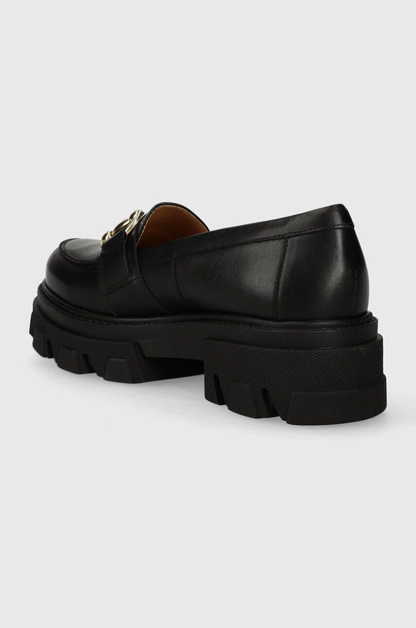 Charles Footwear mocasini de piele Vloglola femei culoarea negru cu platforma Vloglola.Loafer.Black - Pled.ro