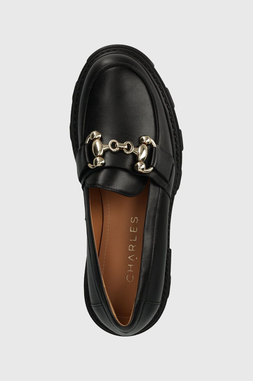 Charles Footwear mocasini de piele Vloglola femei culoarea negru cu platforma Vloglola.Loafer.Black - Pled.ro