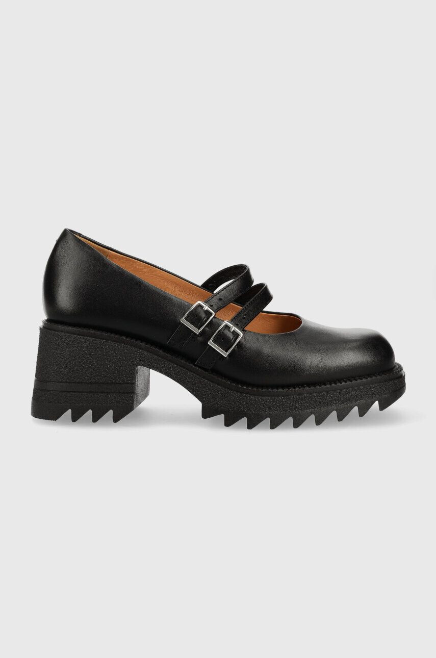 Charles Footwear pantofi de piele Kiara Mary Jane culoarea negru cu platforma Kiara.Mary.Jane.Loafer - Pled.ro