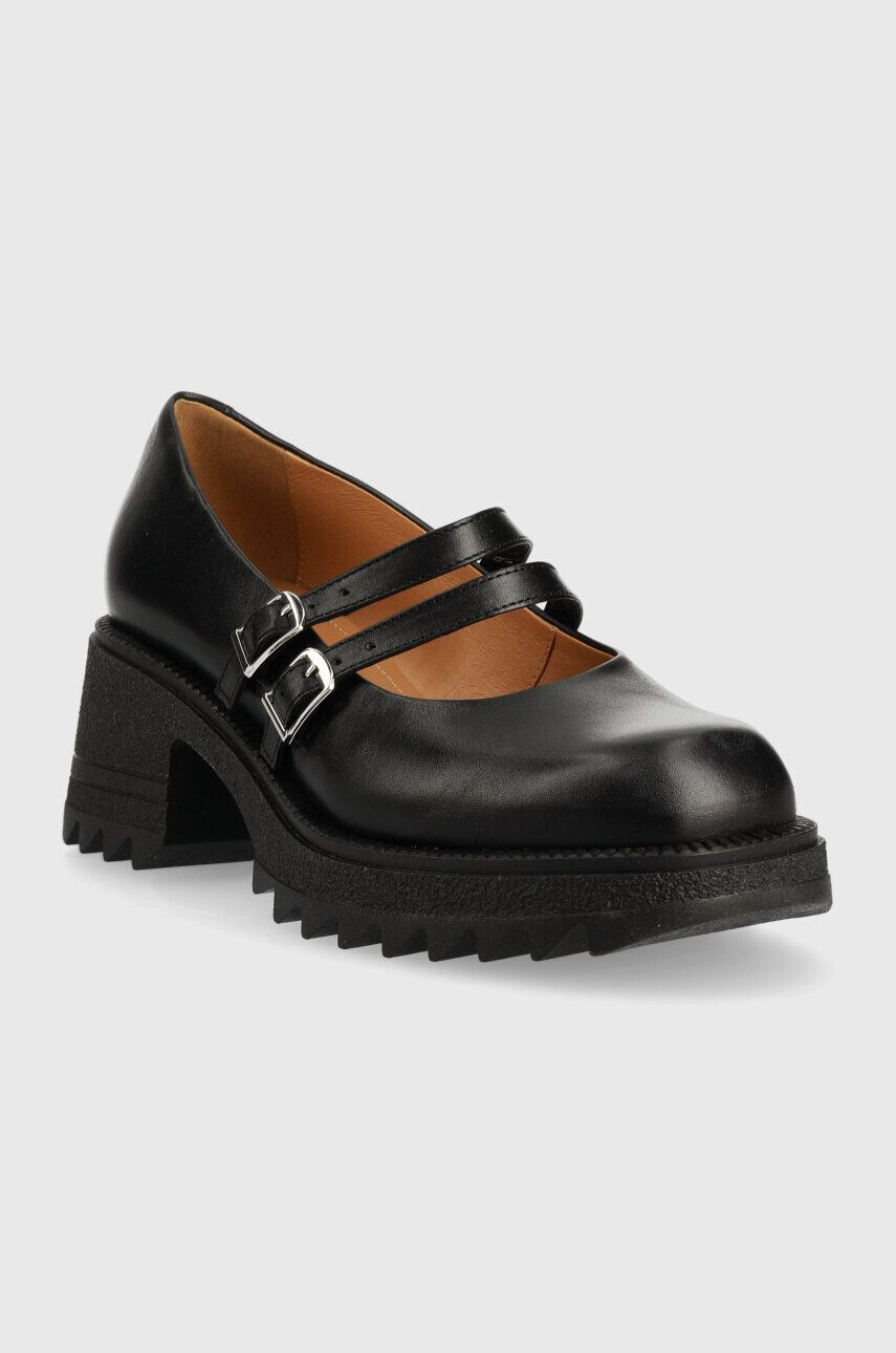 Charles Footwear pantofi de piele Kiara Mary Jane culoarea negru cu platforma Kiara.Mary.Jane.Loafer - Pled.ro