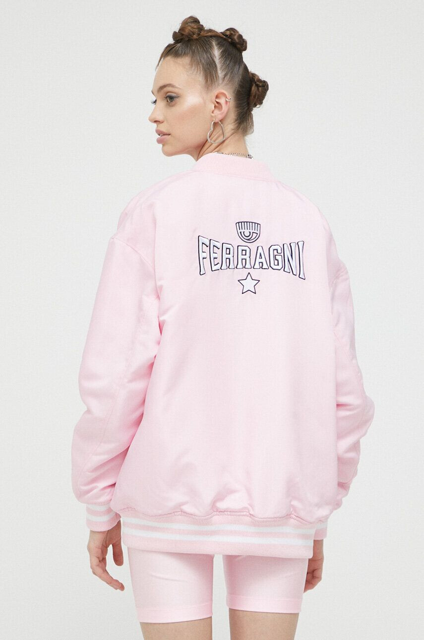 Chiara Ferragni geaca bomber Ferragni Stretch femei culoarea roz de tranzitie - Pled.ro