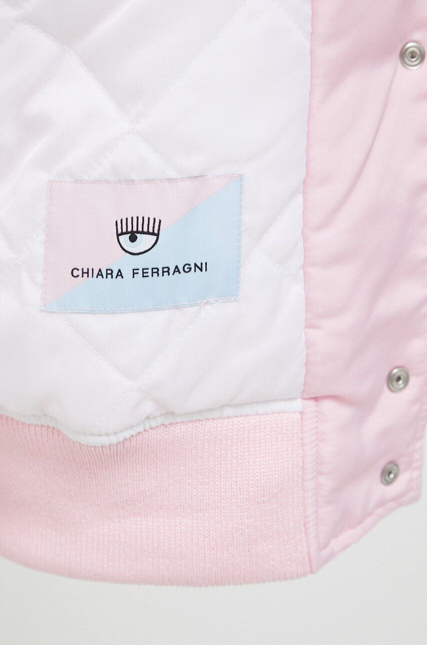 Chiara Ferragni geaca bomber Ferragni Stretch femei culoarea roz de tranzitie - Pled.ro