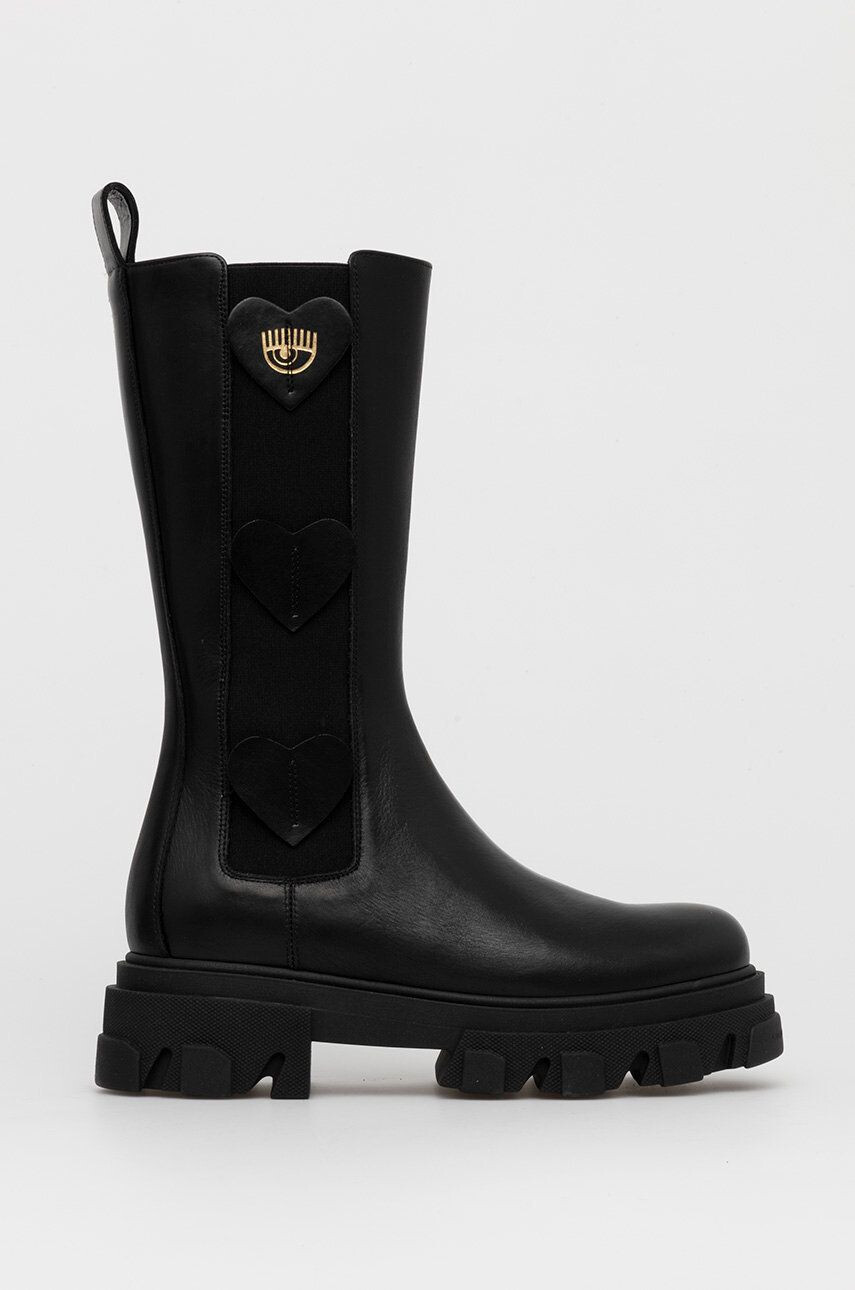 Chiara Ferragni Ghete de piele Boot Hearts - Pled.ro