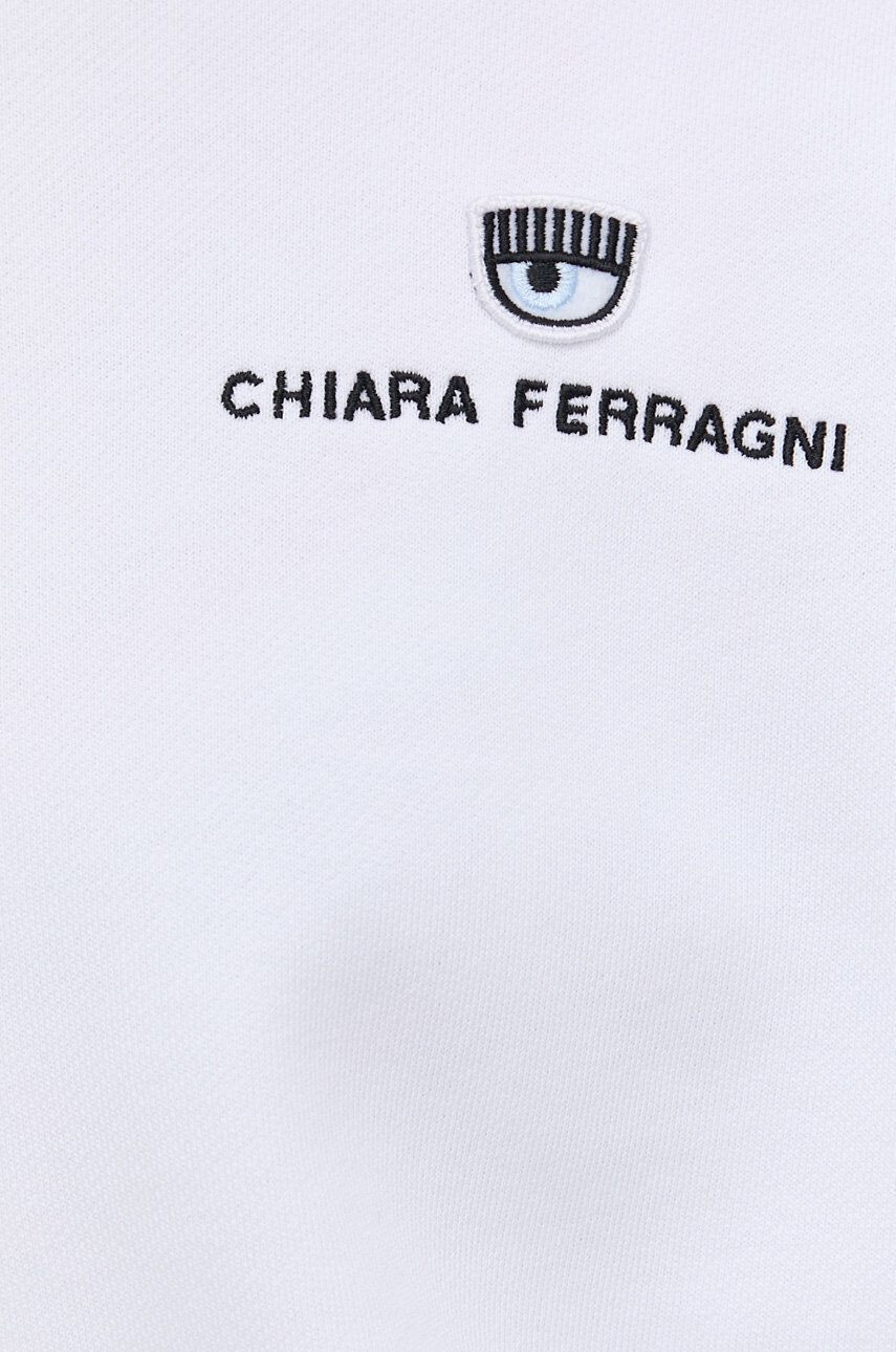 Chiara Ferragni hanorac de bumbac femei culoarea alb neted - Pled.ro