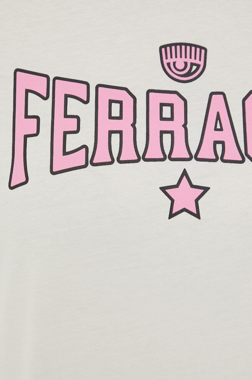 Chiara Ferragni tricou din bumbac Ferragni Print culoarea bej - Pled.ro