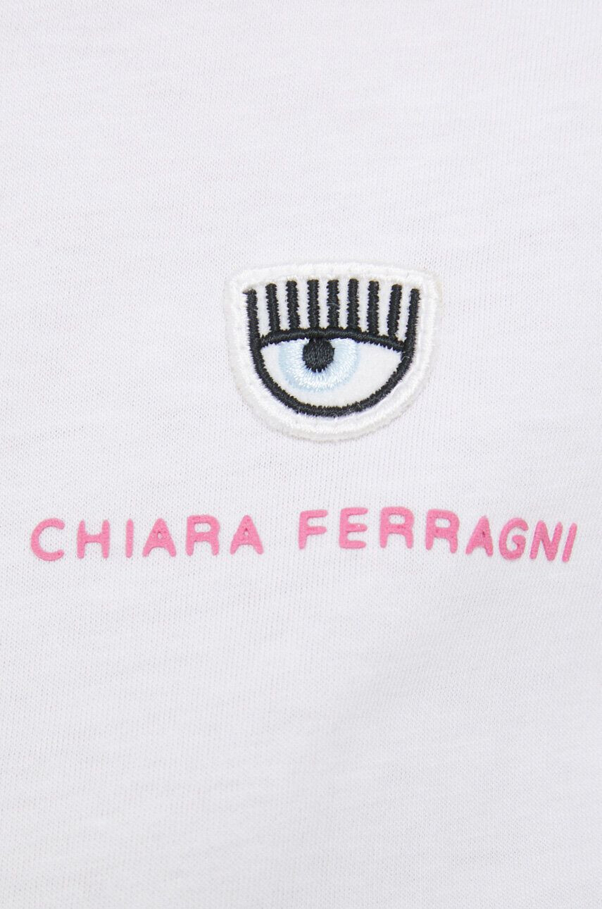 Chiara Ferragni tricou din bumbac Logo Classic Court culoarea alb - Pled.ro