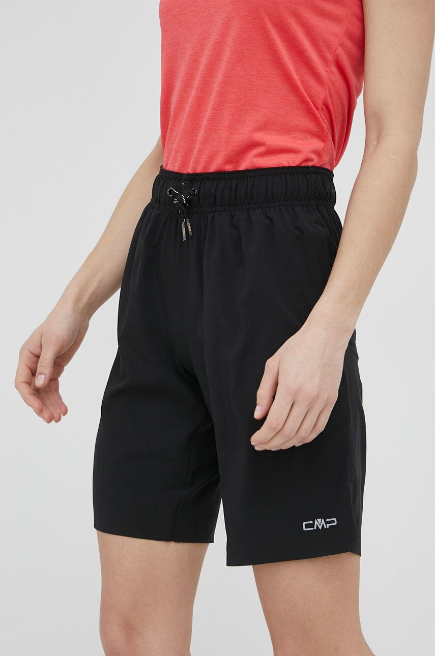 CMP pantaloni scurți outdoor femei culoarea negru neted medium waist - Pled.ro