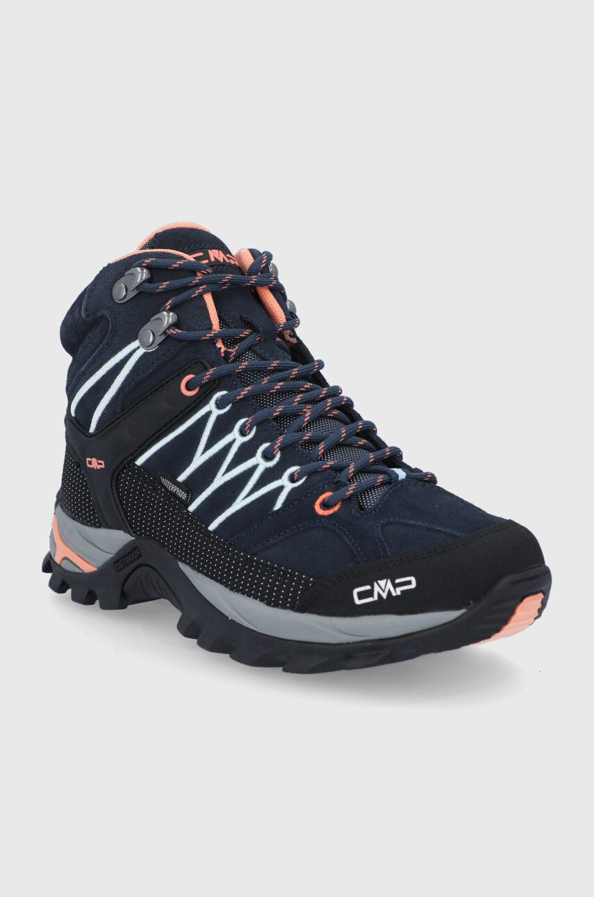 CMP pantofi RIGEL MID WMN TREKKING SHOE WP femei culoarea albastru marin - Pled.ro