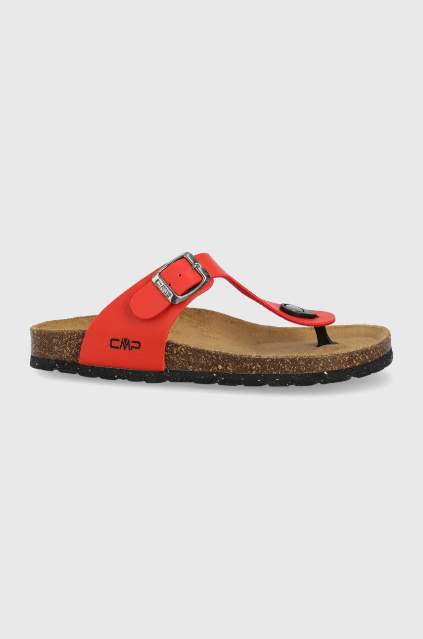 CMP papuci Eco Mymosa Wmn Flip Flop femei culoarea rosu cu toc plat - Pled.ro