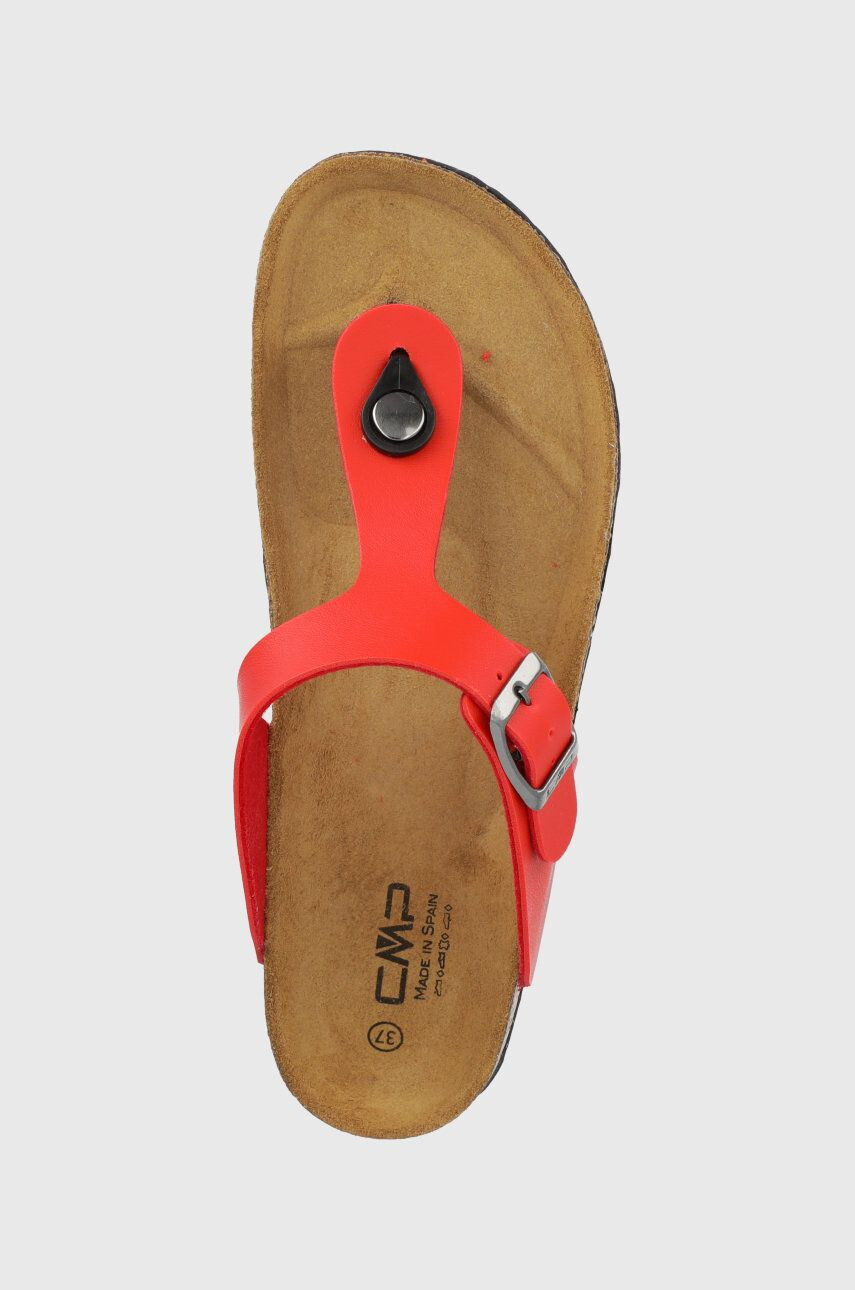 CMP papuci Eco Mymosa Wmn Flip Flop femei culoarea rosu cu toc plat - Pled.ro