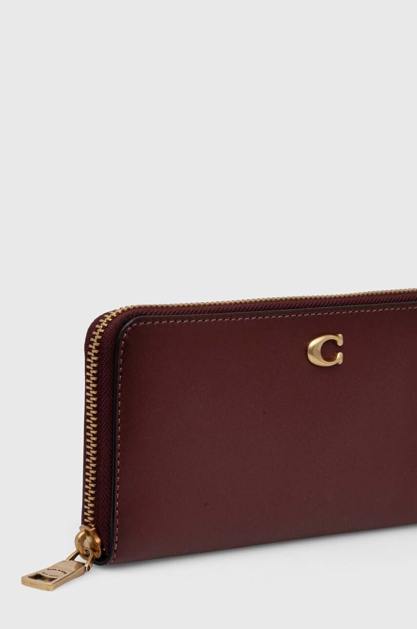 Coach portofel de piele femei culoarea bordo - Pled.ro