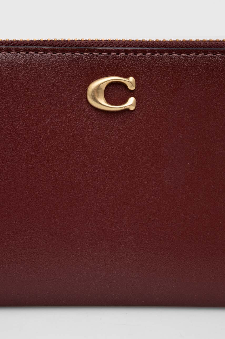 Coach portofel de piele femei culoarea bordo - Pled.ro