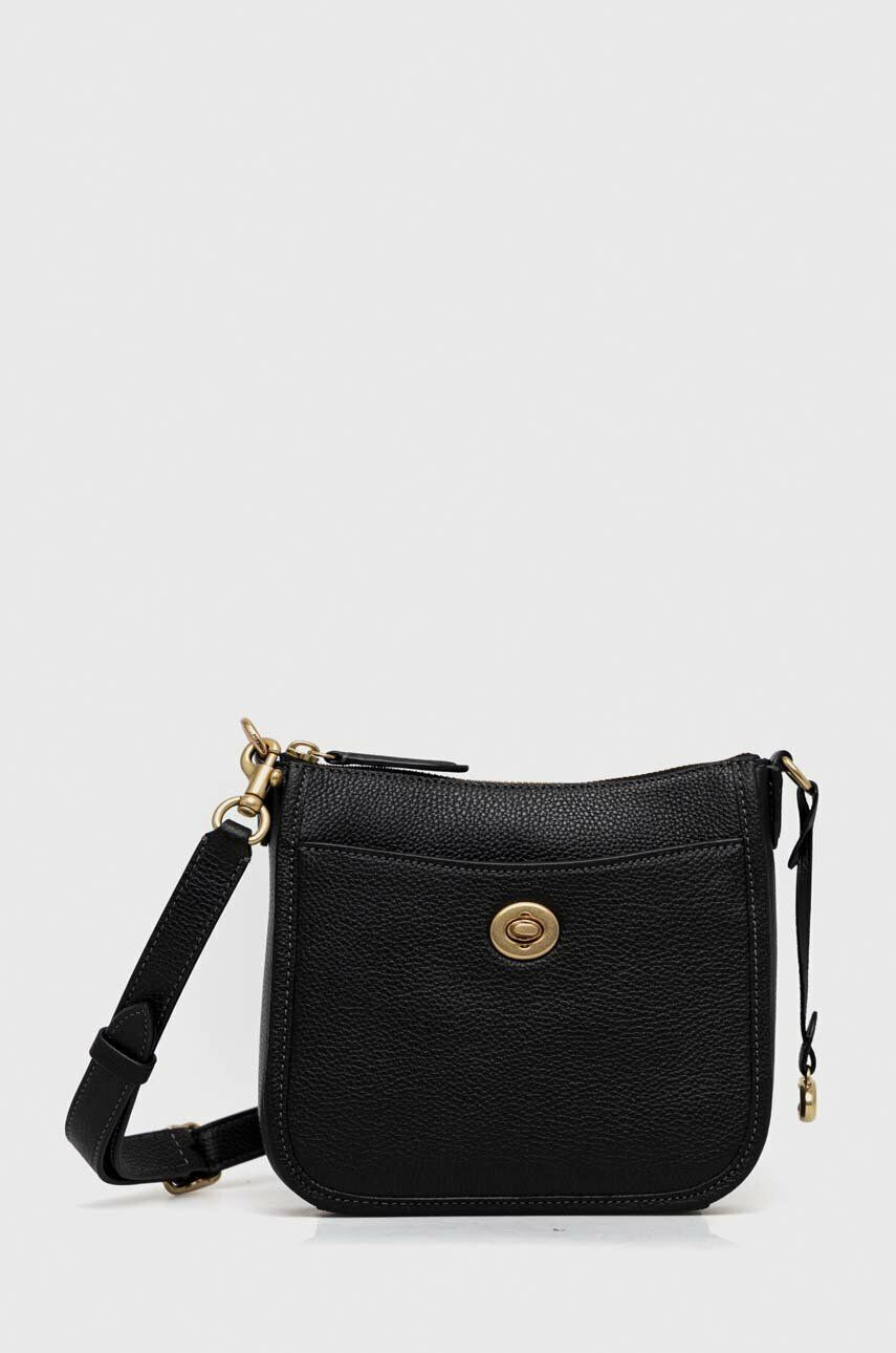 Coach poseta de piele Culoarea negru - Pled.ro