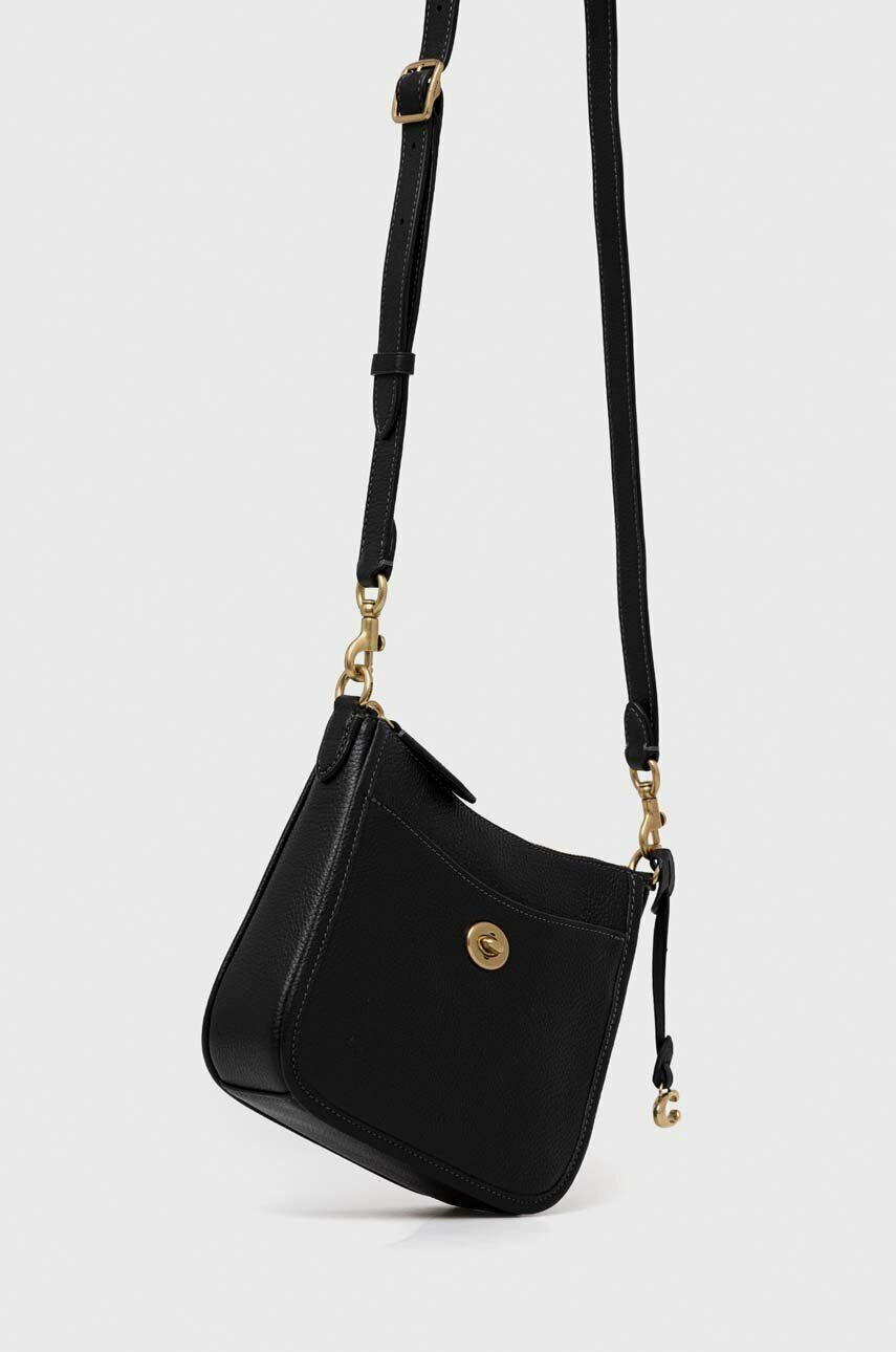 Coach poseta de piele Culoarea negru - Pled.ro