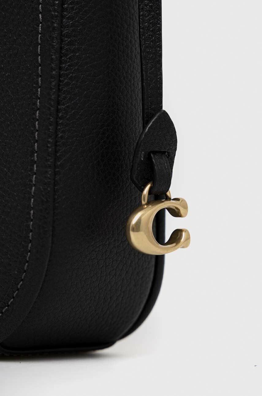 Coach poseta de piele Culoarea negru - Pled.ro