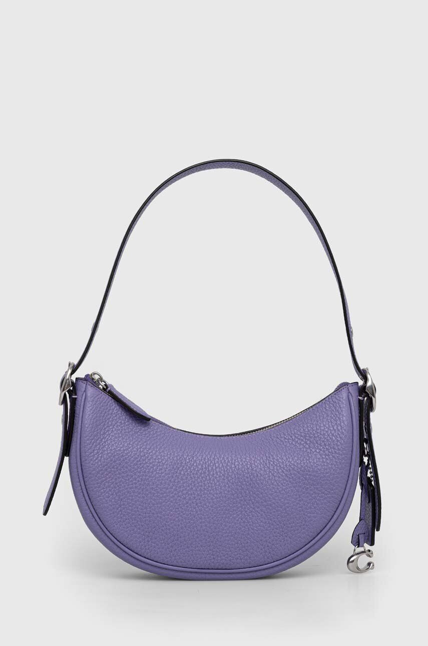 Coach poseta de piele culoarea violet - Pled.ro